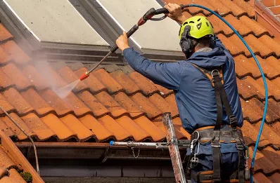 Démoussage et hydrofuge de toiture à Pérouges